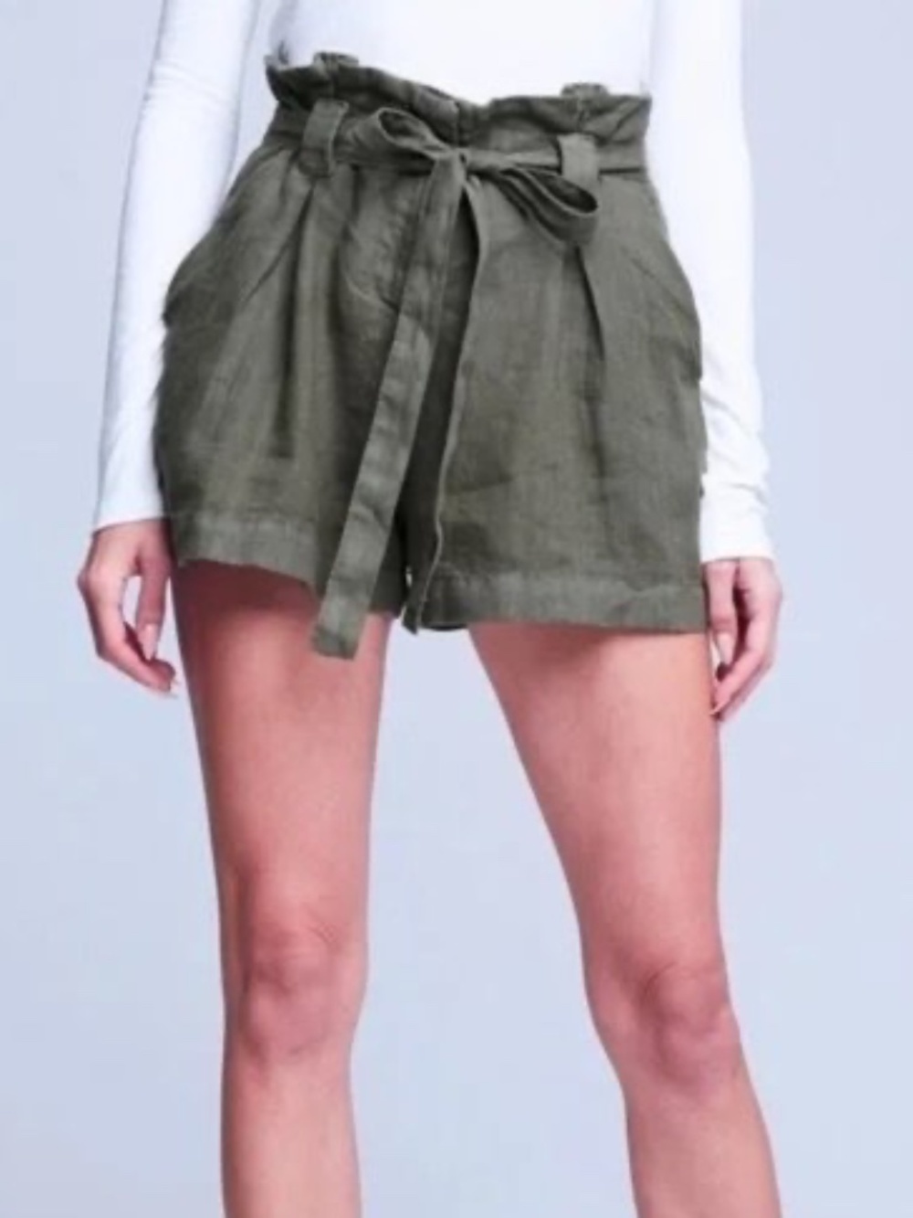 L’AGENCE Hillary Linen Paperbag Shorts